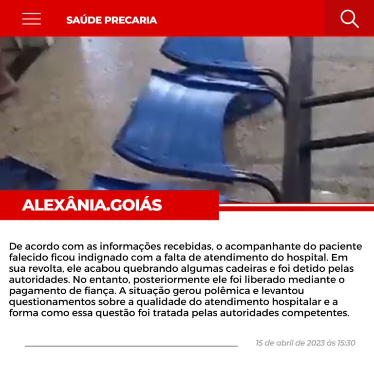 falta de atendimento saúde Alexânia